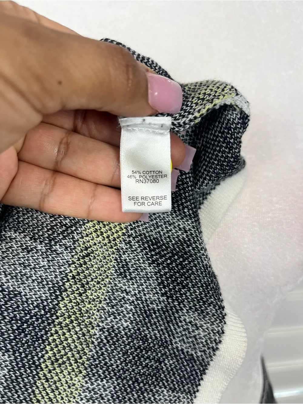 Cato Black & White Gingham Daisy Knit Tank Top Medium